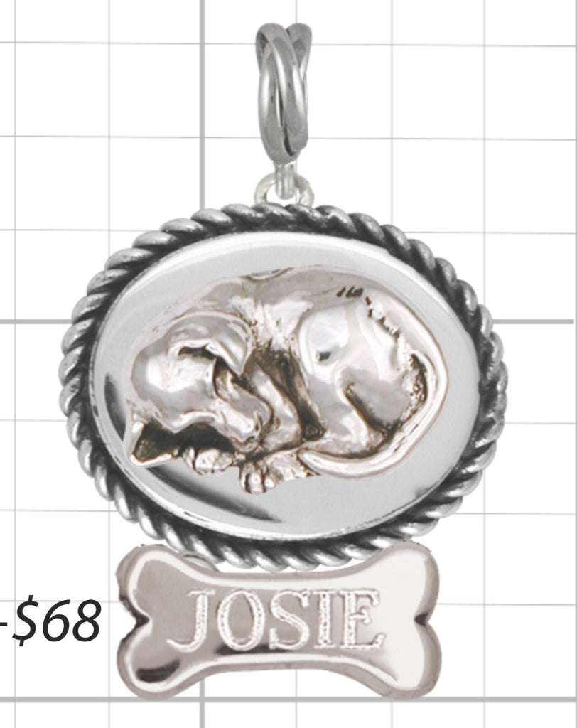 CHD2-ANG Custom Sleeping Lab Personalized Pendant