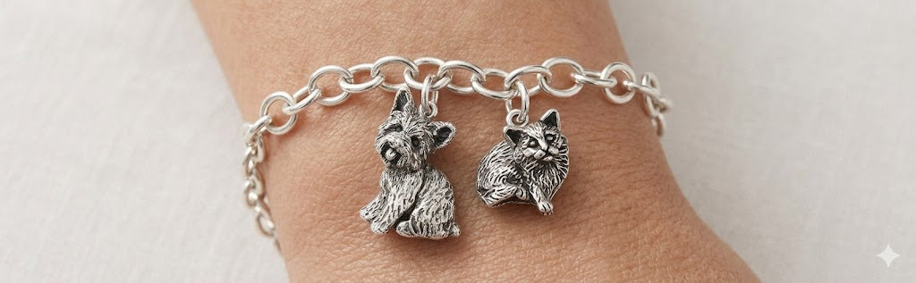 Cat Jewelry Sterling Silver Handmade Cat Charm  MN4-C