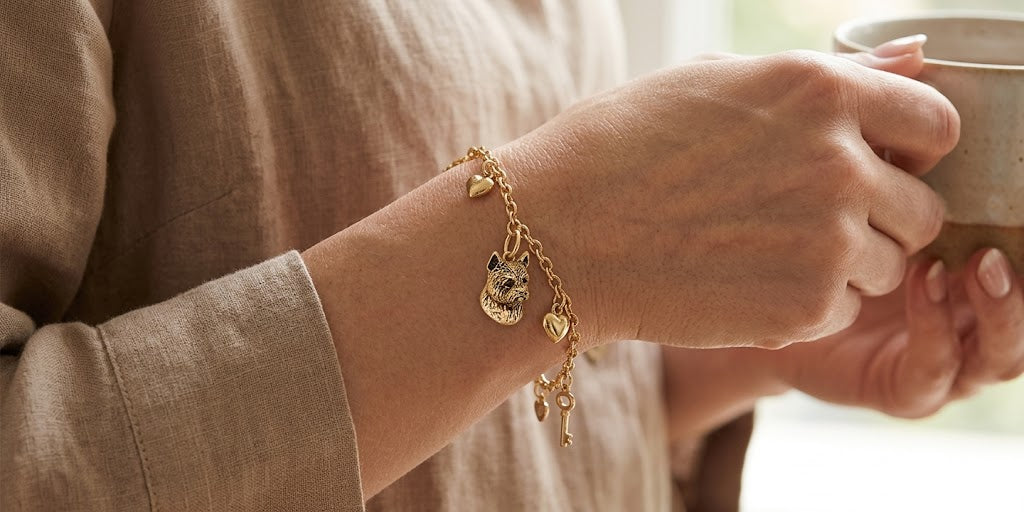 Norwich Terrier Charm Jewelry Sterling Silver Handmade Dog Charm NT4-Cvm