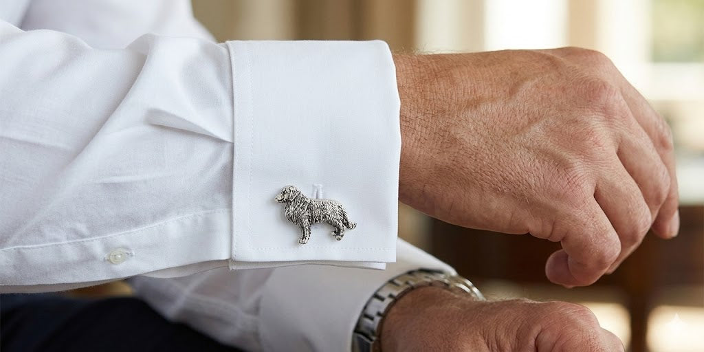 Golden Retriever Cufflinks Jewelry Sterling Silver Handmade Dog Cufflinks GR11-CL