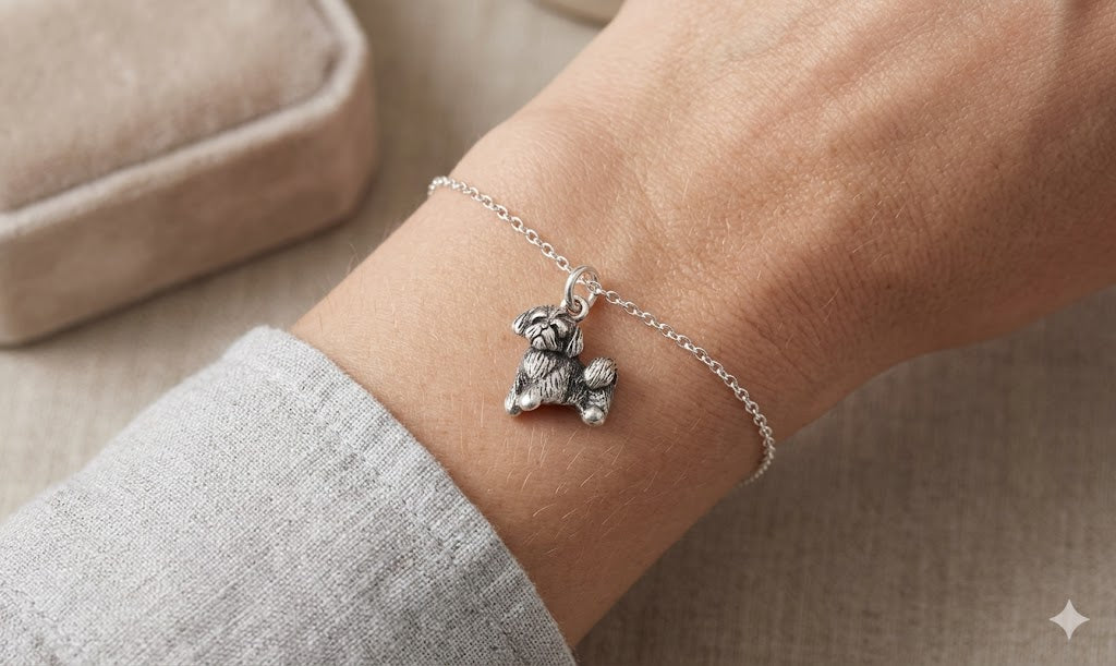 Shih Tzu  Handmade Sterling Silver Dog Jewelry SZ28-C