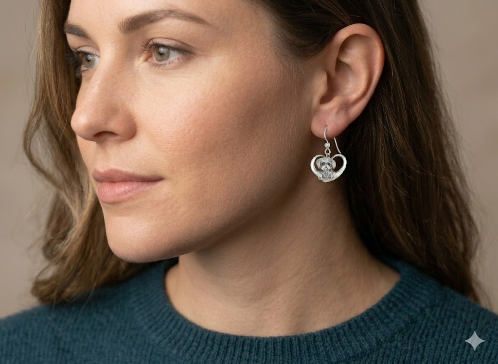 Maltese Jewelry Sterling Silver Handmade Maltese Earrings  ML16-E