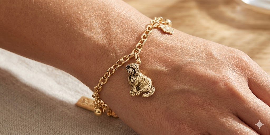 Goldendoode Charm Jewelry 14k Gold Handmade Goldendoodle Charm GDL8-CG