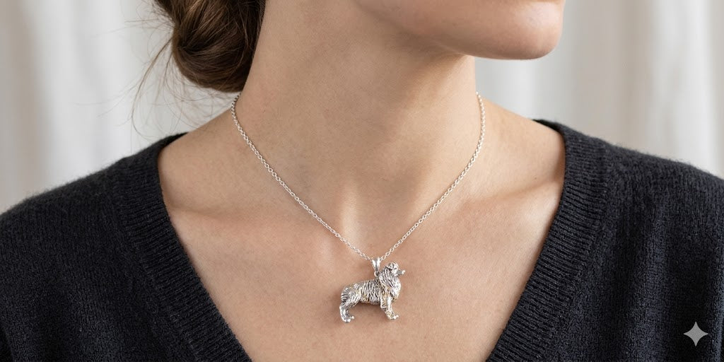 Australian Shepherd Pendant Jewelry Sterling Silver Handmade Dog Pendant AU15-P