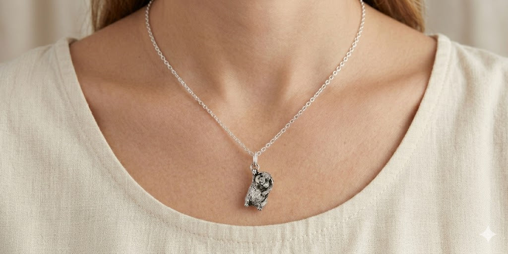Guinea Pig Charm Jewelry Sterling Silver Handmade Piggie Charm GP5-C