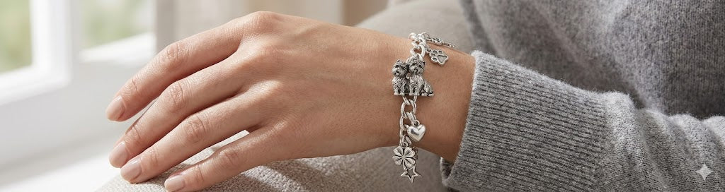 Cairn Jewelry Sterling Silver Handmade Cairn Terrier Charm  CNWT61X-C