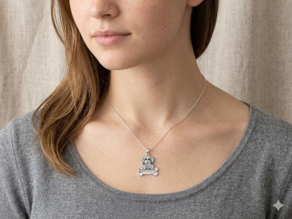 Maltese Jewelry Sterling Silver Handmade Maltese Pendant  ML16N-NP