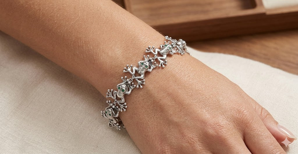 Frog Bracelet Jewelry Sterling Silver Handmade Frog Bracelet FG30-XBR