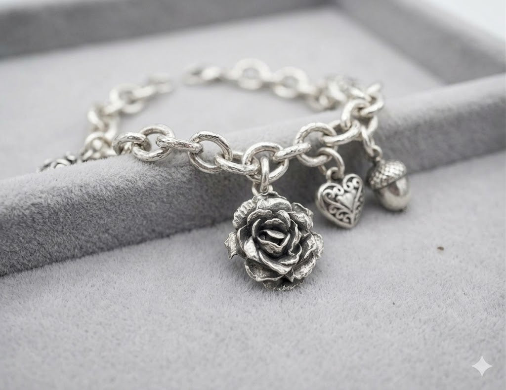 Peony Jewelry Sterling Silver Peony Charm Handmade Flower Jewelry PNY-C