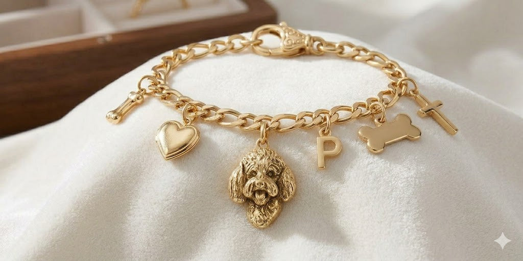 Goldendoodle Jewelry 14k Gold Handmade Goldendoodle Charm GDL11-CG