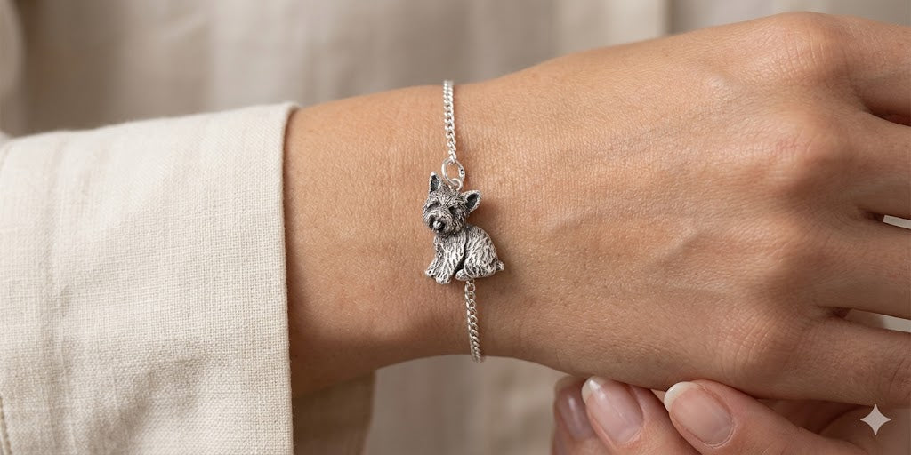 Yorkie Yorkshire Terrier  Charm Jewelry Sterling Silver Yorkie Yorkshire Terrier  Dog Charm YK34-C