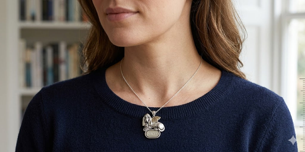 Basset Hound Pendant Jewelry Sterling Silver Handmade Dog Pendant BAS4-DP