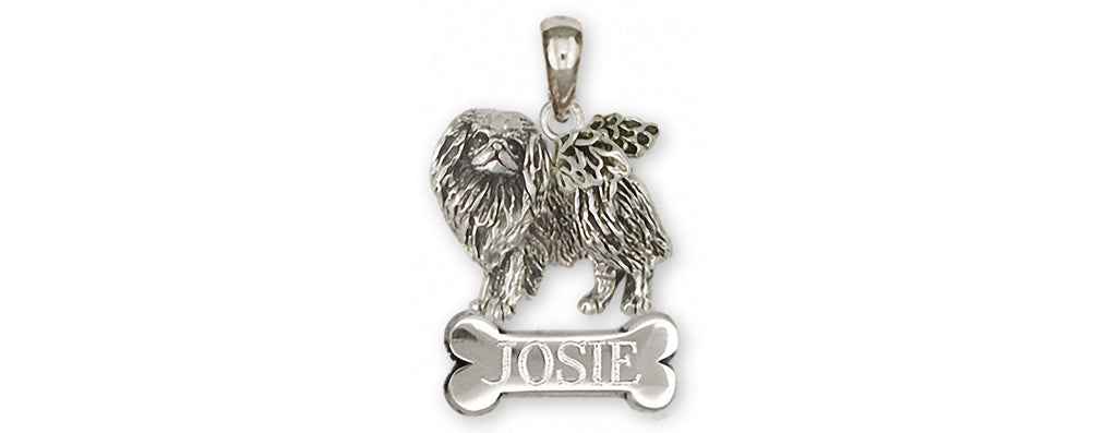 Japanese Chin Angel Angel Personalized Pendant Jewelry Sterling Silver Handmade Dog Personalized Pendant JC8-ANP