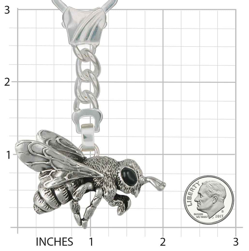 Honey Bee Key Ring Jewelry Sterling Silver Handmade Honeybee Key Ring BEE1-KR