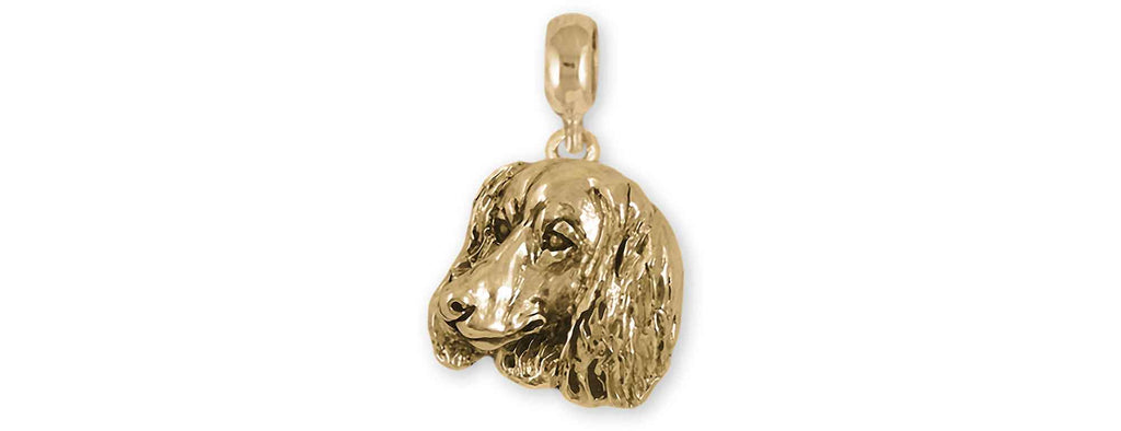 Dachshund Charms Dachshund Charm Slide Yellow Bronze Longhair Dachshund Jewelry Dachshund jewelry