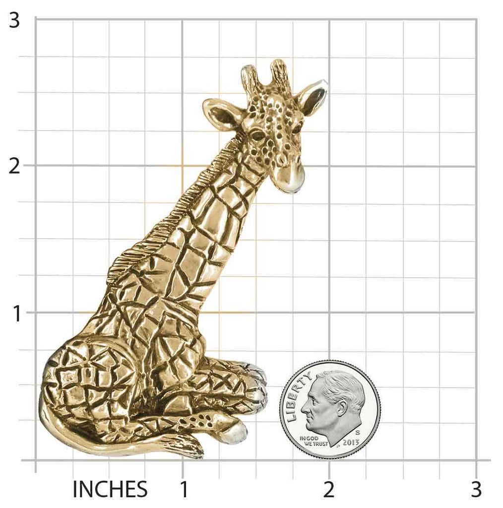 Giraffe Jewelry 14k Gold Vermeil Handmade Giraffe   GFF2-BRVM