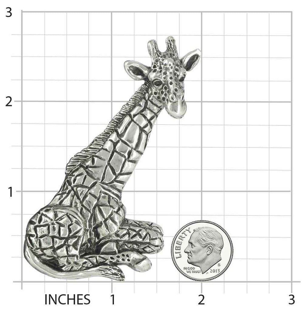 Giraffe Jewelry Sterling Silver Handmade Giraffe Brooch Pin  GFF2-BR