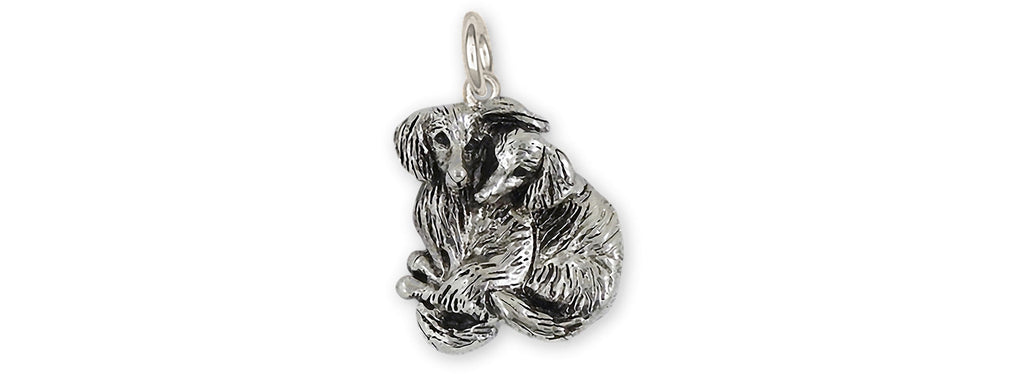 Dachshund Charms Dachshund Charm Sterling Silver Long Hair Dachshund Jewelry Dachshund jewelry