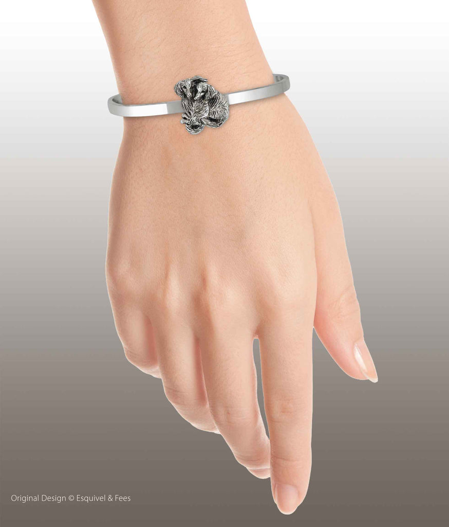 Dachshund Bracelet Sterling Silver Handmade Long Hair Dachshund Jewelry  LH2-CB