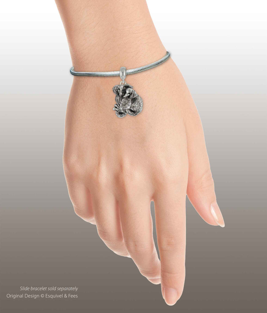 Dachshund Pandora Charm Slide Sterling Silver Handmade Long Hair Dachshund Jewelry This Charm Will Fit A Pandora® Slide Bracelet LH2-PNS