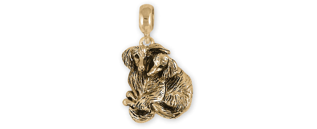 Dachshund Pandora Charms Dachshund Pandora Charm Slide 14k Yellow Gold Long Hair Dachshund Jewelry Dachshund Pandora jewelry