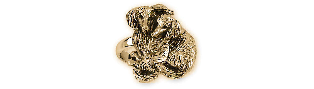 Dachshund Charms Dachshund Ring 14k Gold Vermeil Long Hair Dachshund Jewelry Dachshund jewelry
