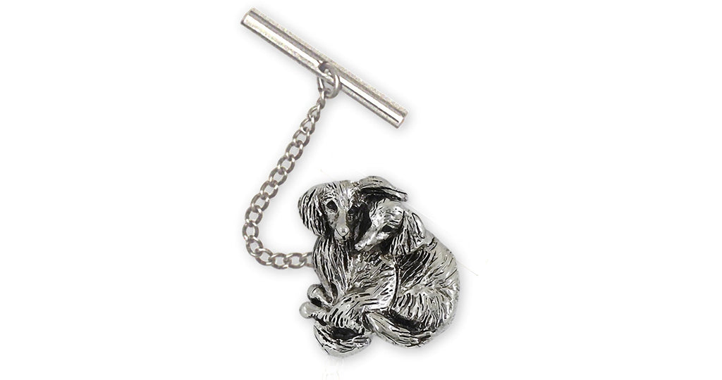 Dachshund Charms Dachshund Tie Tack Sterling Silver Long Hair Dachshund Jewelry Dachshund jewelry