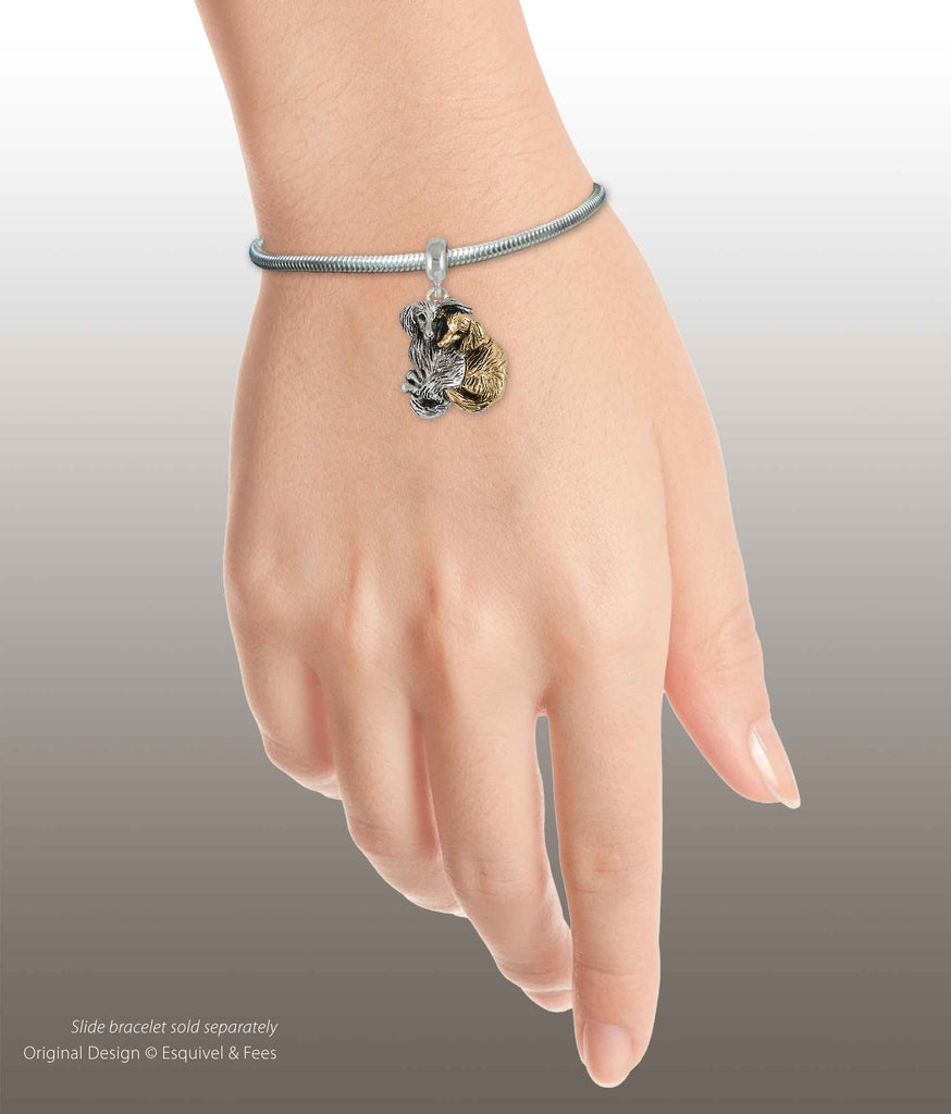 Dachshund Pandora Charm Slide 14k Gold Vermeil Handmade Long Hair Dachshund Jewelry This Charm Will Fit A Pandora® Slide Bracelet LH2-TTPNSVM