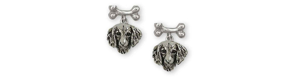 Dachshund Charms Dachshund Earrings Sterling Silver Long Hair Dachshund Jewelry Dachshund jewelry