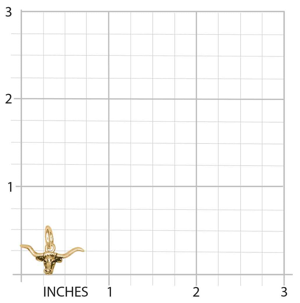 Longhorn Jewelry 14k Gold Handmade Longhorn Charm LN7-CG