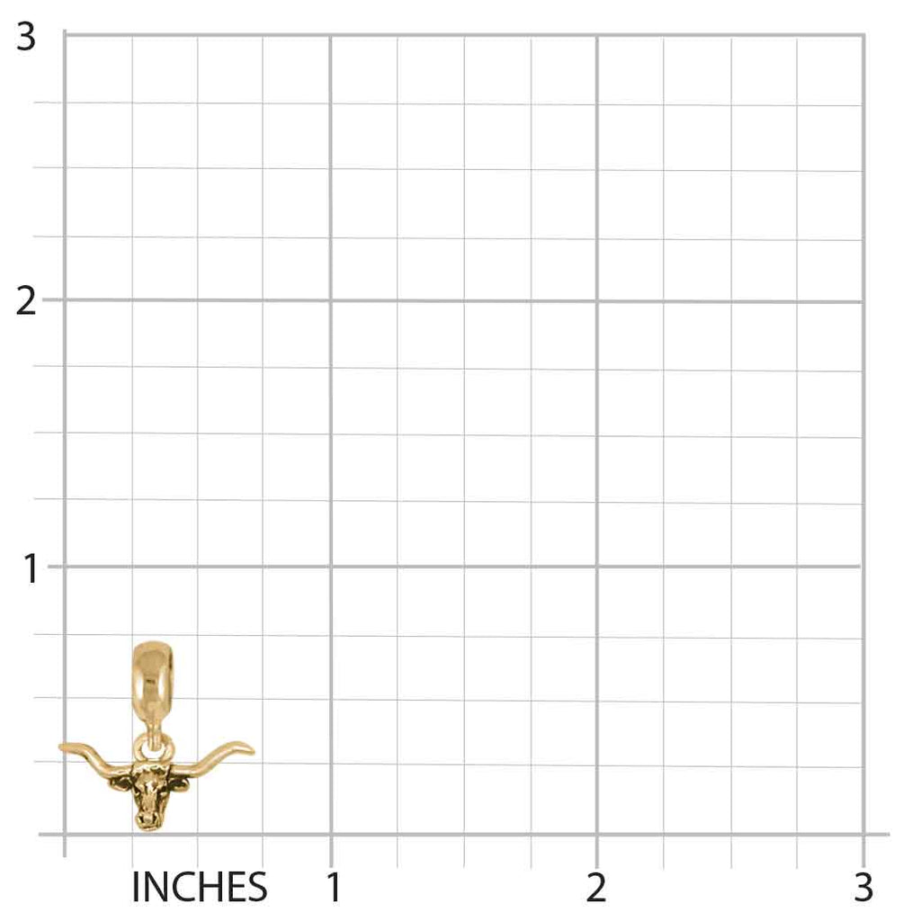 Longhorn Jewelry 14k Gold Handmade Longhorn Charm Slide LN7-PNSG