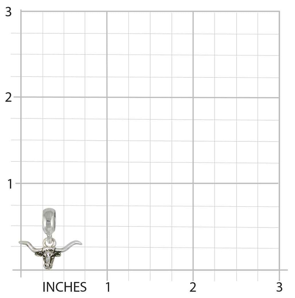 Longhorn Jewelry Sterling Silver Handmade Longhorn Charm Slide LN7-PNS