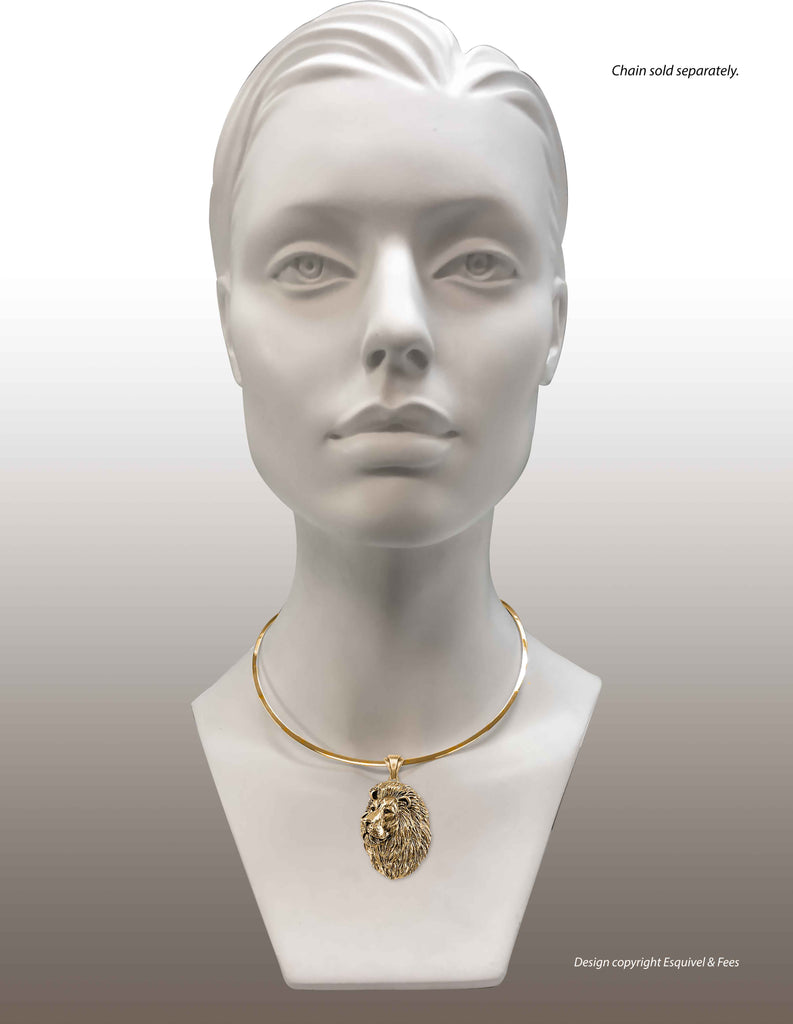 Lion Pendant 14k Gold Vermeil Handmade Lion Jewelry  LO1-PVM