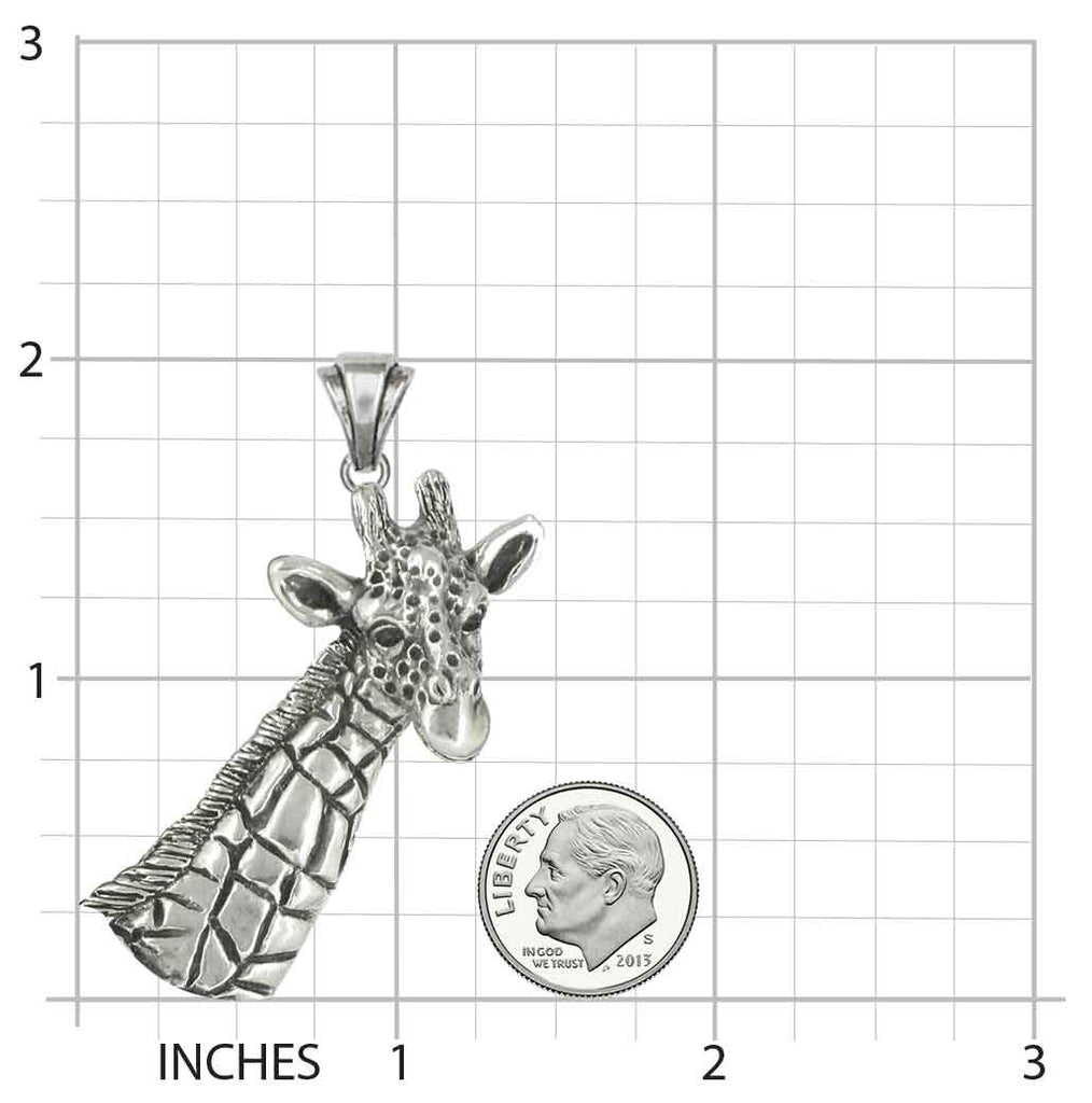 Giraffe Jewelry Sterling Silver Handmade Giraffe Pendant  GFF2N-P