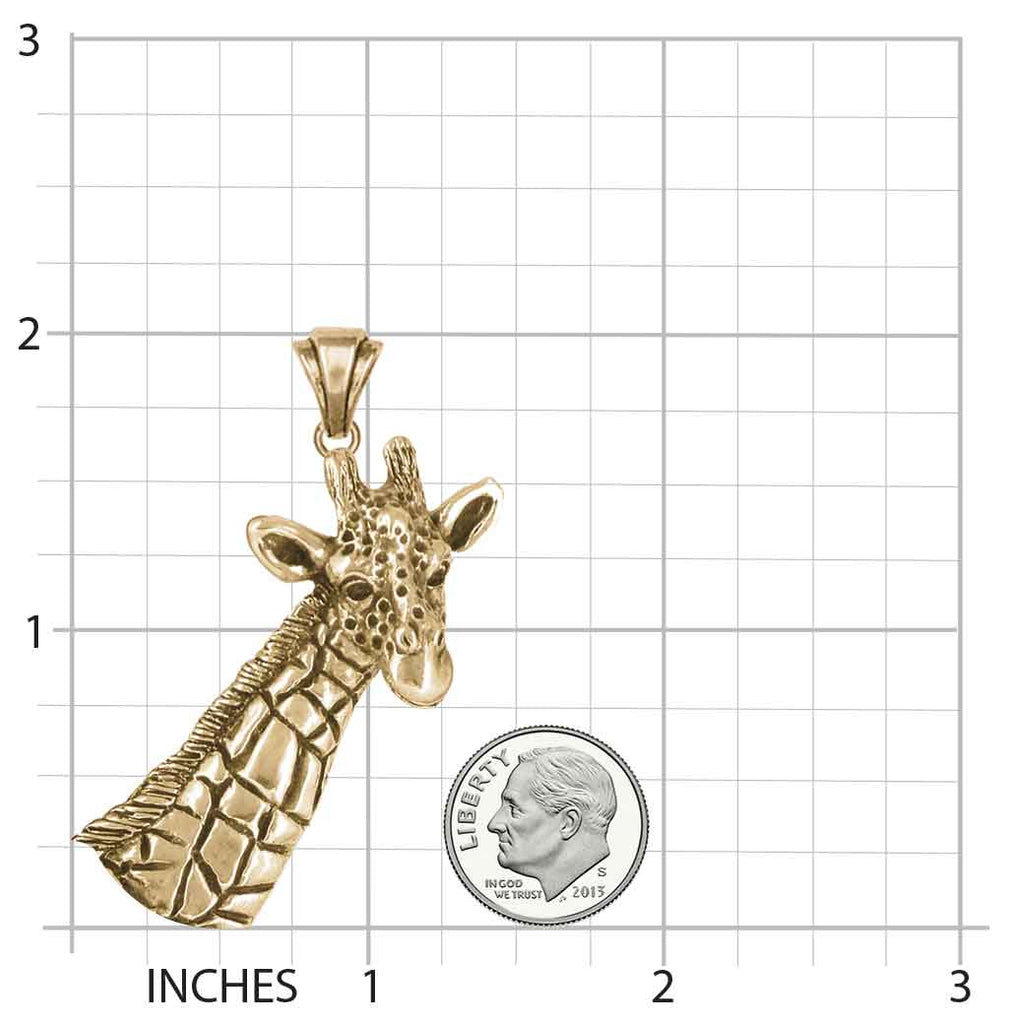 Giraffe Jewelry 14k Gold Vermeil Handmade Giraffe Pendant  GFF2N-PVM