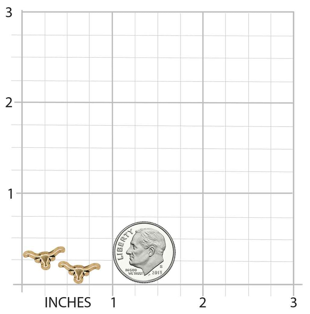 Longhorn Jewelry 14k Gold Handmade Longhorn Earrings LSP-EG