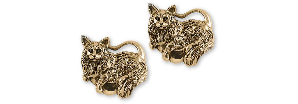 Maine Coon Charms Maine Coon Cufflinks 14k Gold Vermeil Maine Coon Jewelry Maine Coon jewelry