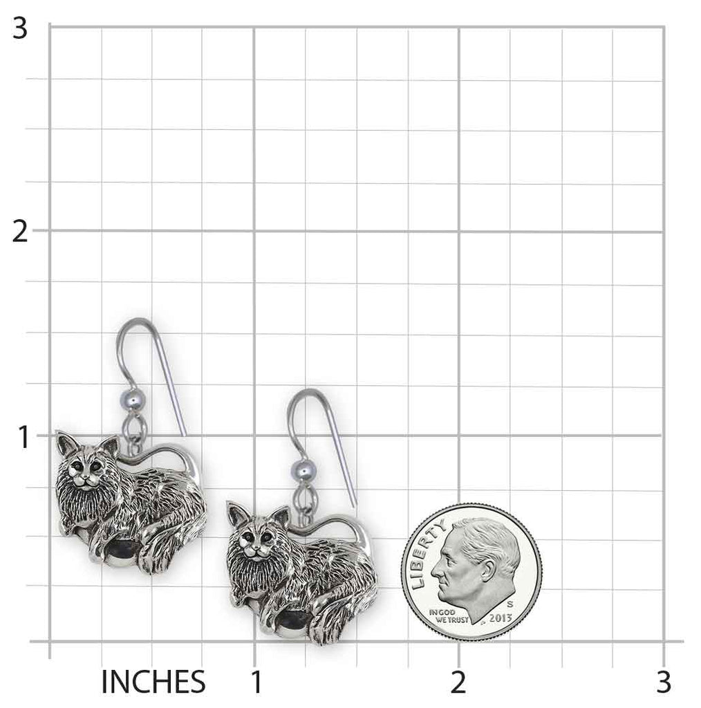 Maine Coon Earrings Sterling Silver Handmade Maine Coon Jewelry  MC2-FW