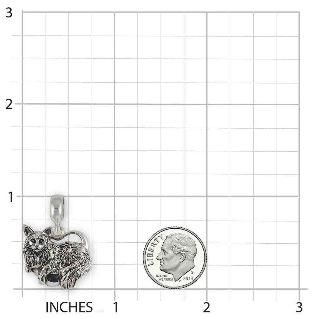 Maine Coon Charm Slide Sterling Silver Handmade Maine Coon Jewelry This Charm Will Fit A Pandora® Slide Bracelet MC2-PNS
