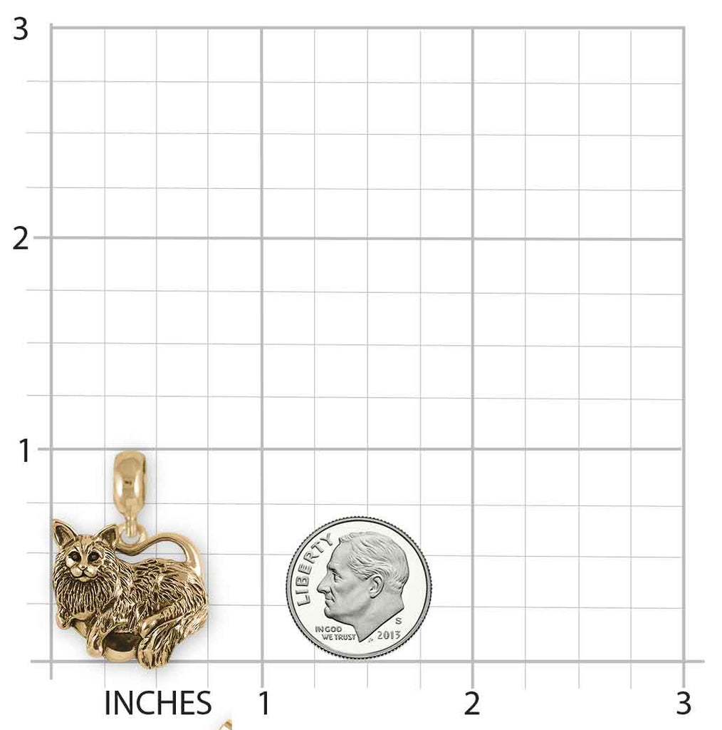 Maine Coon Charm Slide 14k Gold Vermeil Handmade Maine Coon Jewelry This Charm Will Fit A Pandora® Slide Bracelet MC2-PNSVM