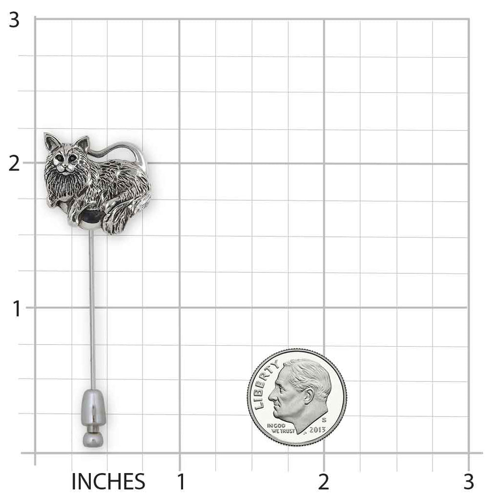 Maine Coon Brooch Pin Sterling Silver Handmade Maine Coon Jewelry  MC2-STP