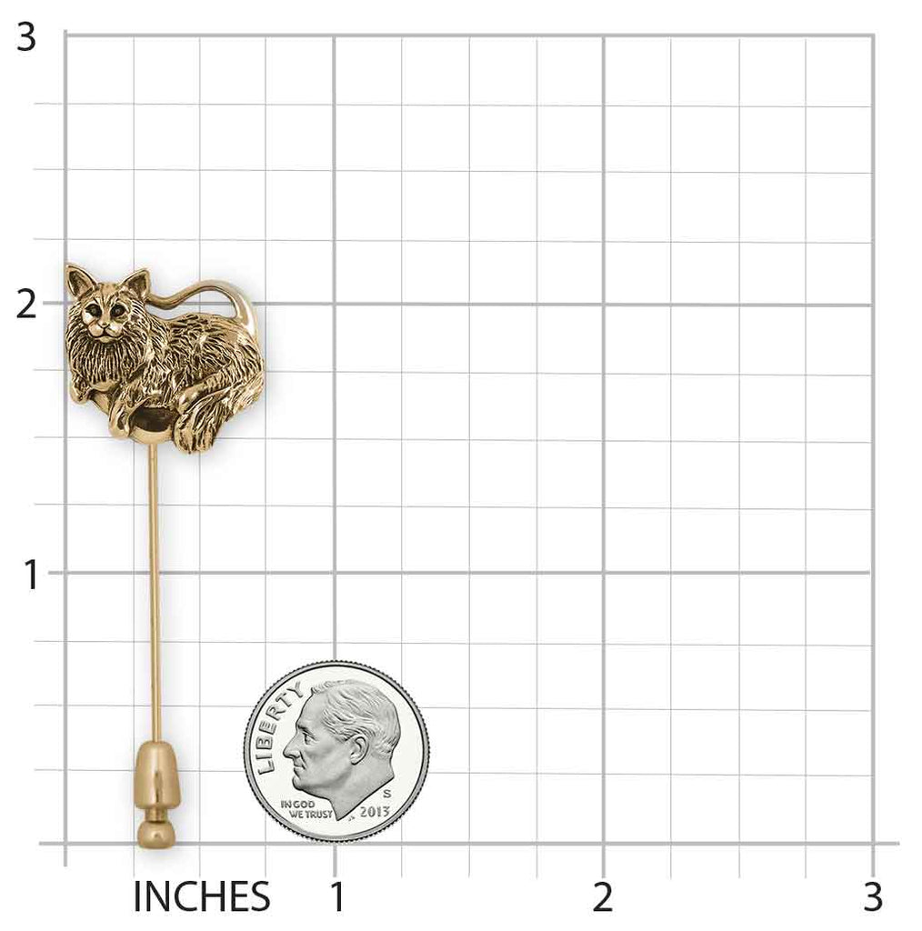 Maine Coon Brooch Pin 14k Gold Vermeil Handmade Maine Coon Jewelry  MC2-STPVM