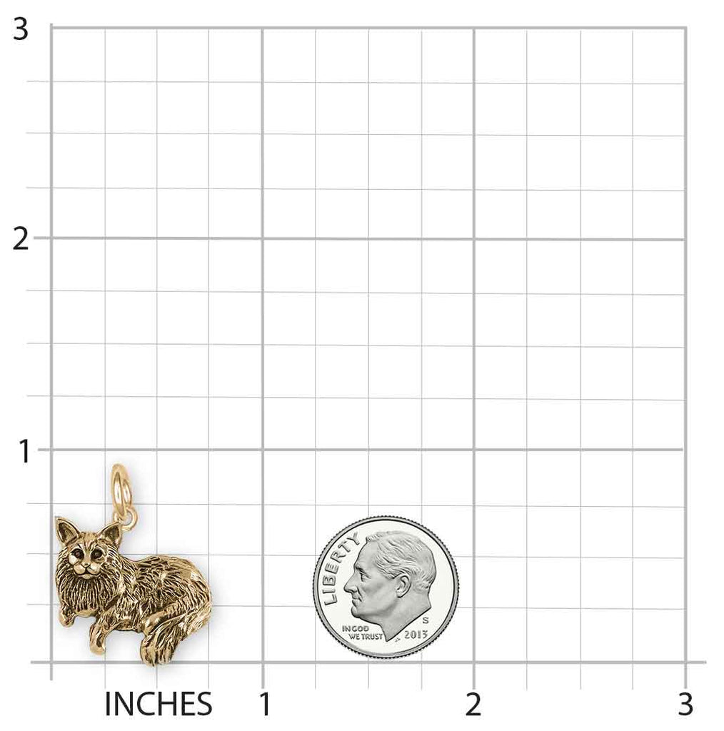 Maine Coon Charm 14k Gold Vermeil Handmade Maine Coon Jewelry  MC2B-CVM