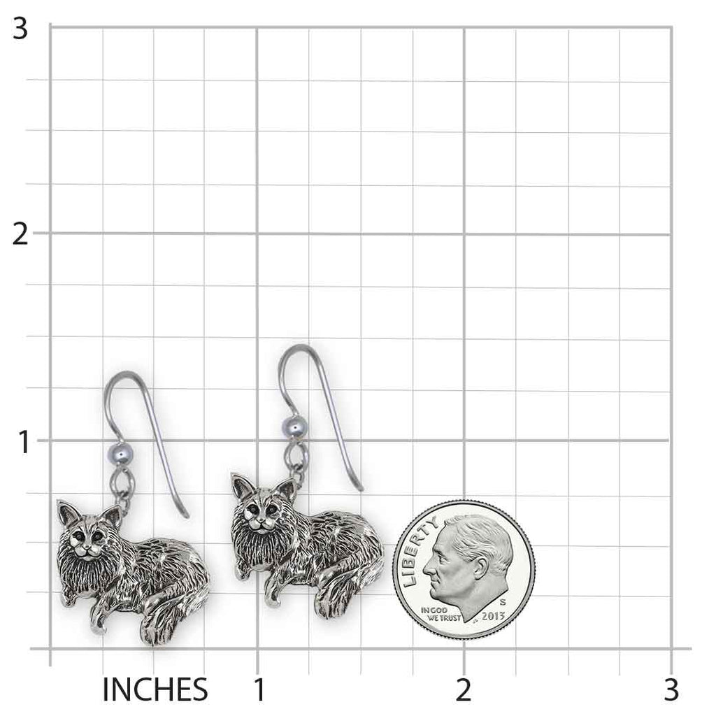 Maine Coon Earrings Sterling Silver Handmade Maine Coon Jewelry  MC2B-FW