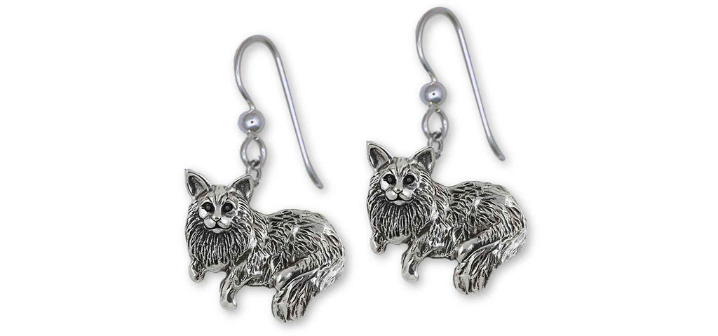 Maine Coon Charms Maine Coon Earrings Sterling Silver Maine Coon Jewelry Maine Coon jewelry