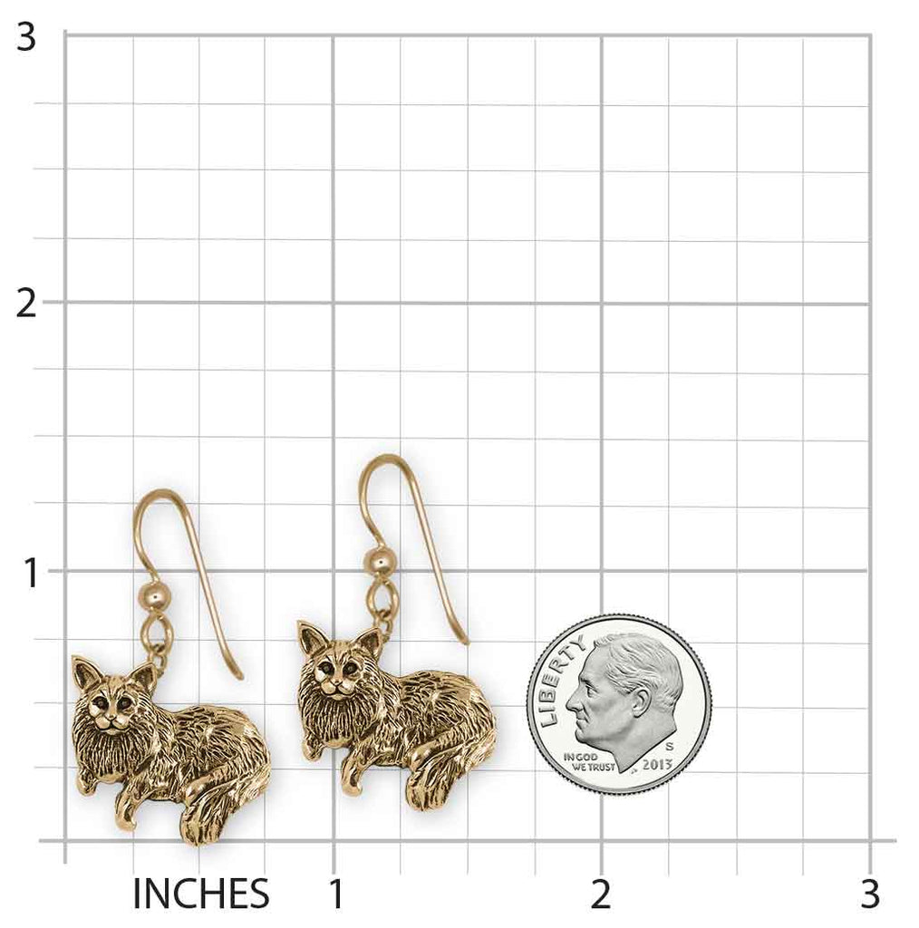 Maine Coon Earrings 14k Gold Vermeil Handmade Maine Coon Jewelry  MC2B-FWVM
