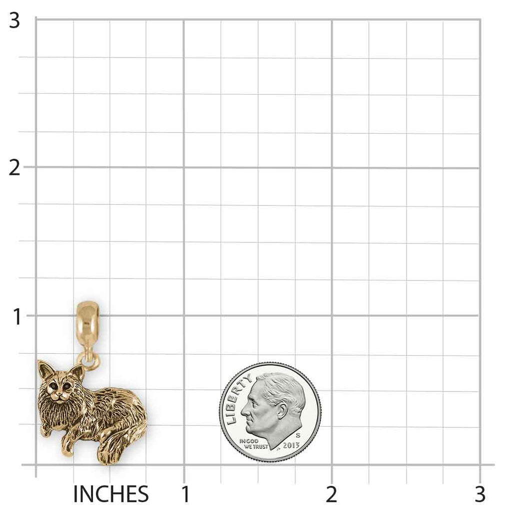 Maine Coon Charm Slide 14k Gold Vermeil Handmade Maine Coon Jewelry This Charm Will Fit A Pandora® Slide Bracelet MC2B-PNSVM