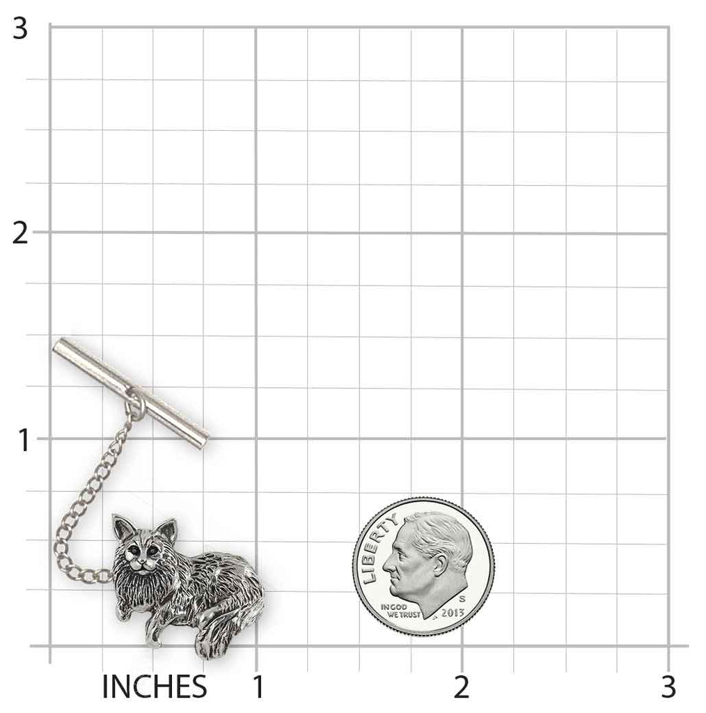 Maine Coon Tie Tack Sterling Silver Handmade Maine Coon Jewelry  MC2B-TT