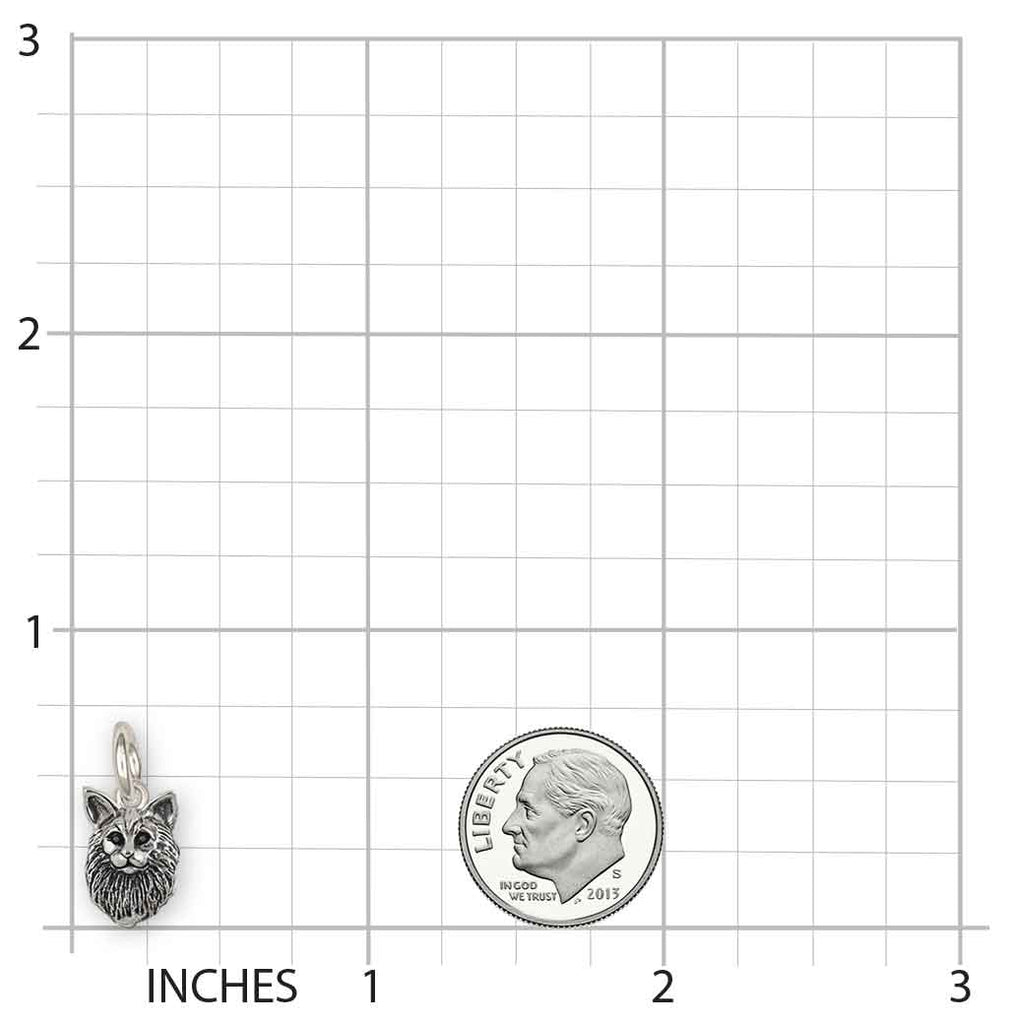 Maine Coon Charm Sterling Silver Handmade Maine Coon Jewelry  MC2H-C