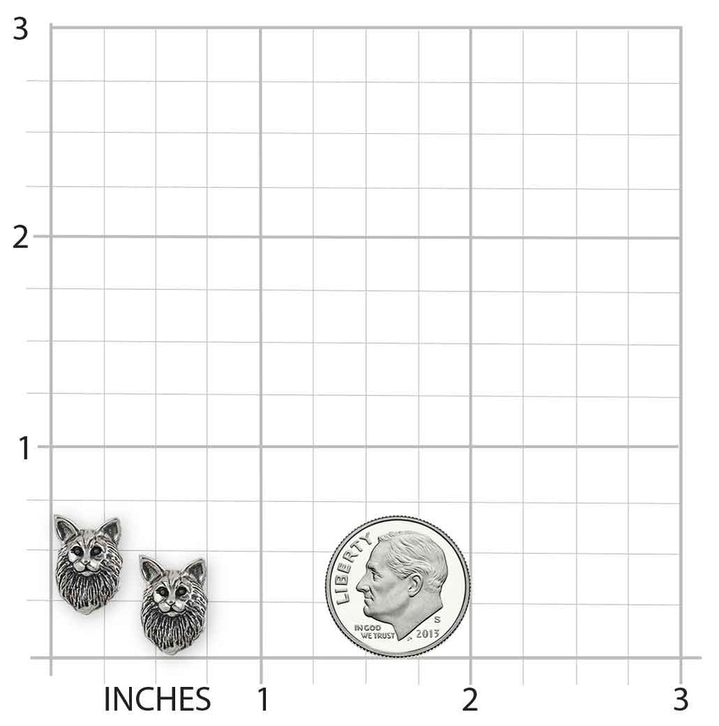 Maine Coon Earrings Sterling Silver Handmade Maine Coon Jewelry  MC2H-E